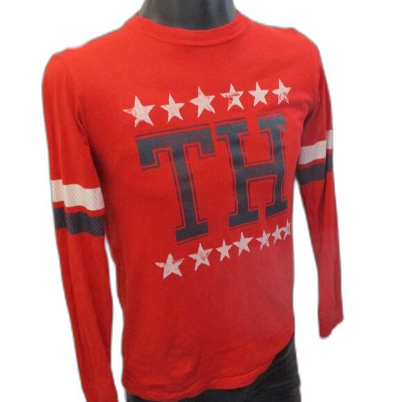 ๐ฅ Tommy Hilfiger Red Varsity Long Sleeve โ TH Stars Logo - Picture 4 of 7